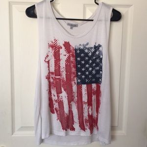 Patriotic American Flag beaded muscle tank top